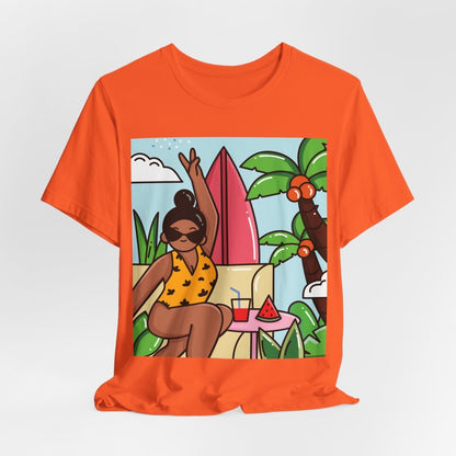Tropical Vacation T-Shirt - Afrocentric Art by The Trini Gee