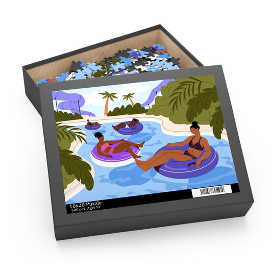 Tube Pool Puzzle (120, 252, 500 - Piece) - Afrocentric Art by The Trini Gee