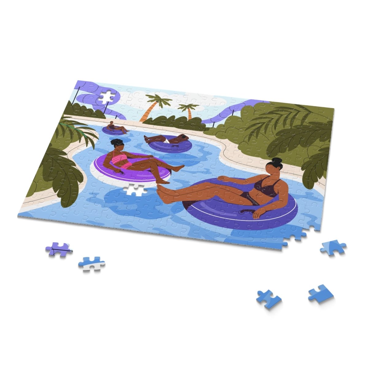 Tube Pool Puzzle (120, 252, 500 - Piece) - Afrocentric Art by The Trini Gee