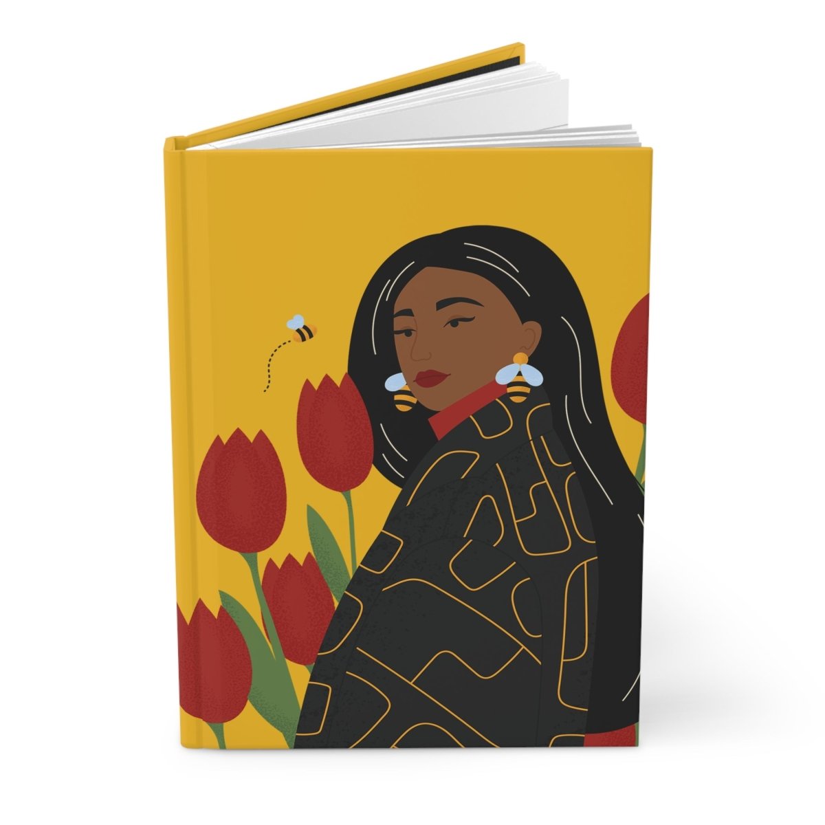 Tulips and Bees Journal - Afrocentric Art by The Trini Gee