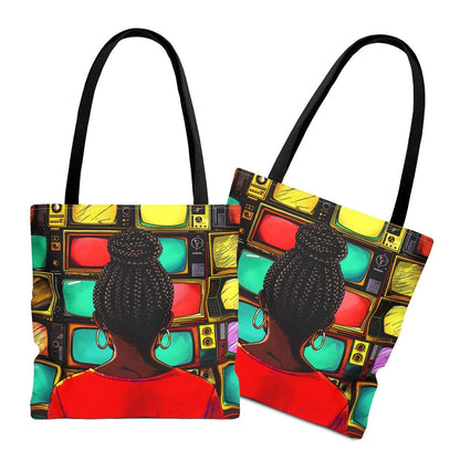 Turn the TV Off Tote Bag - Afrocentric Art by The Trini Gee