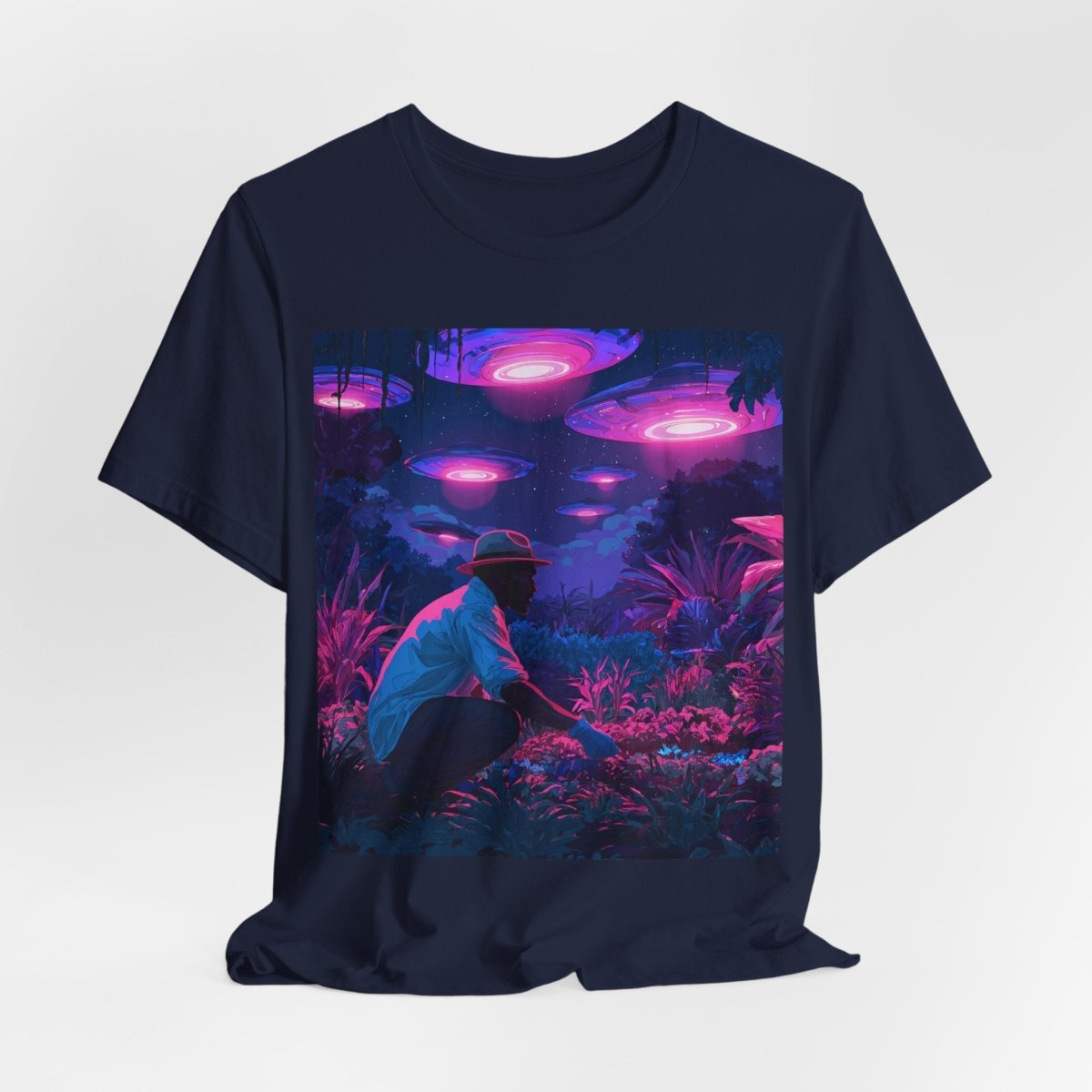 UFO Garden Man Shirt - Afrocentric Art by The Trini Gee