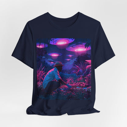 UFO Garden Man Shirt - Afrocentric Art by The Trini Gee