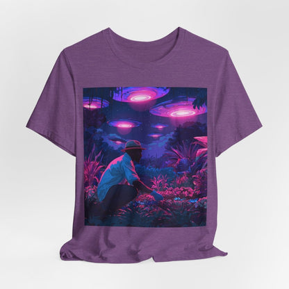 UFO Garden Man Shirt - Afrocentric Art by The Trini Gee