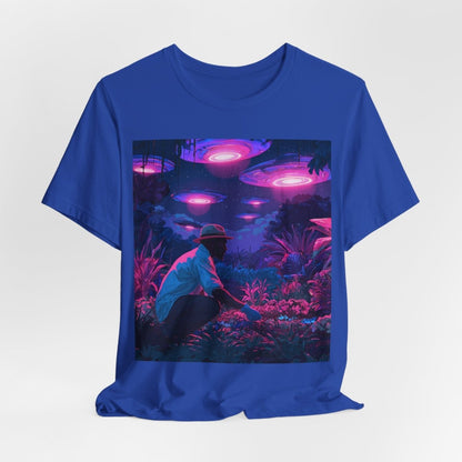 UFO Garden Man Shirt - Afrocentric Art by The Trini Gee