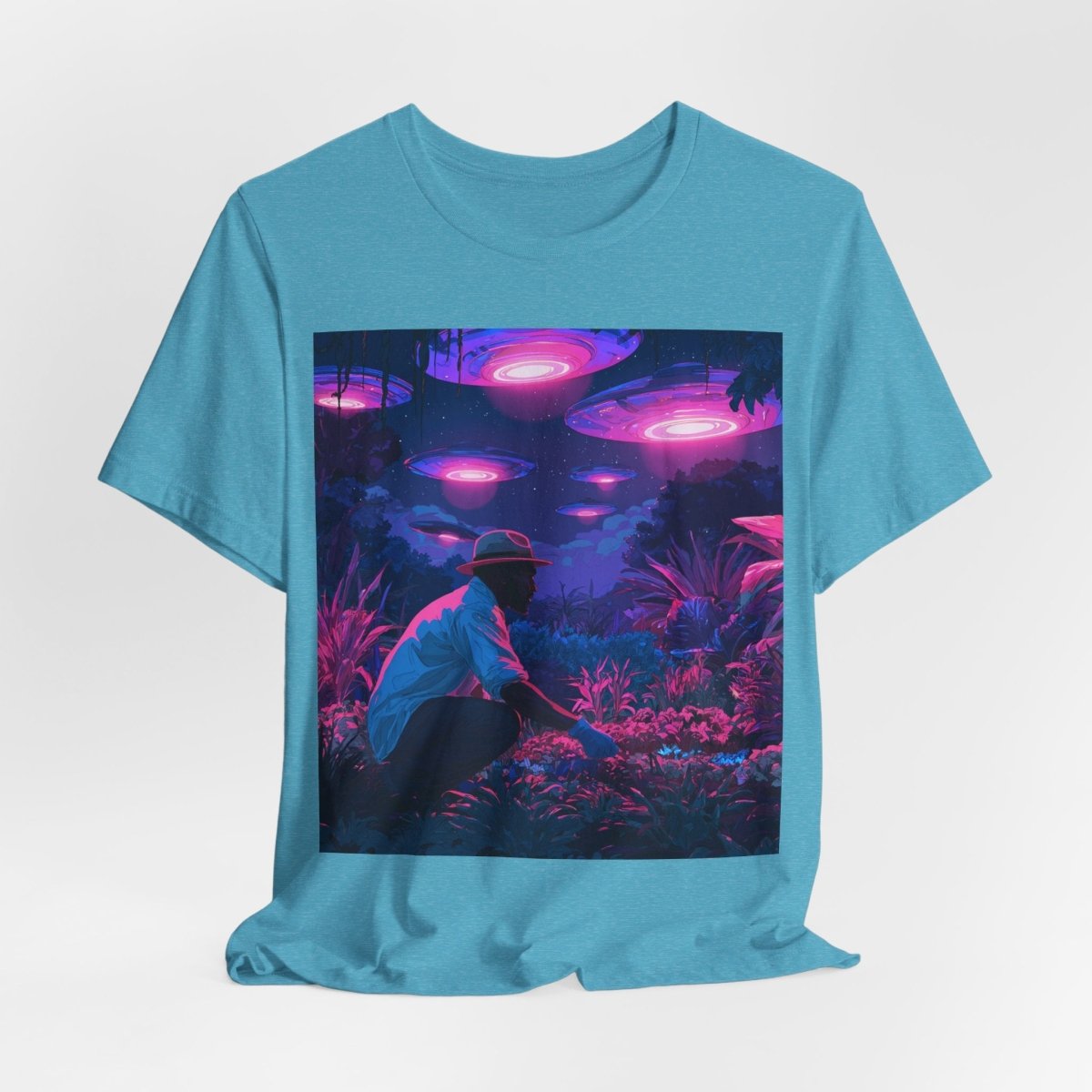UFO Garden Man Shirt - Afrocentric Art by The Trini Gee