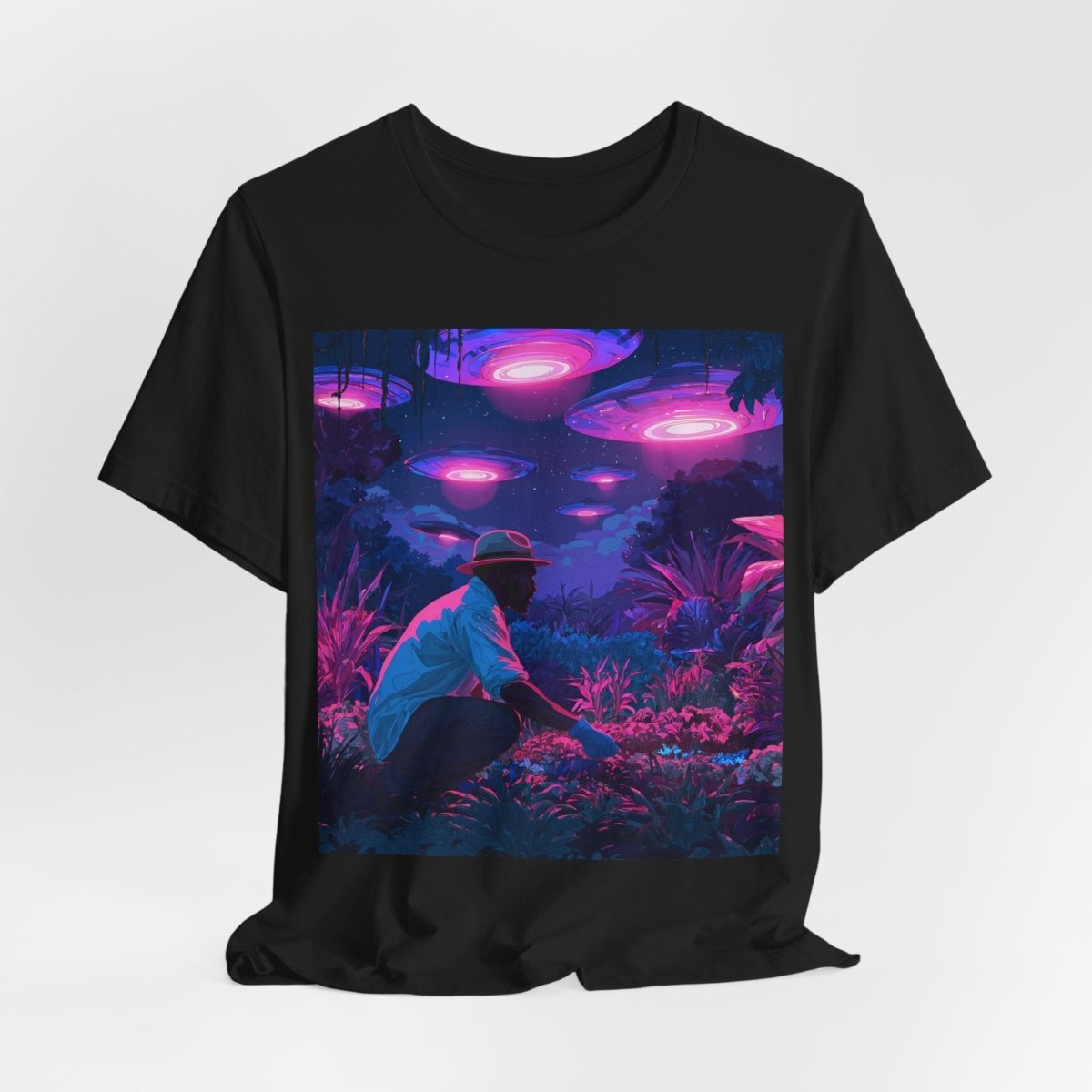UFO Garden Man Shirt - Afrocentric Art by The Trini Gee