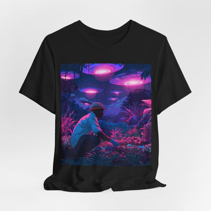 UFO Garden Man Shirt - Afrocentric Art by The Trini Gee