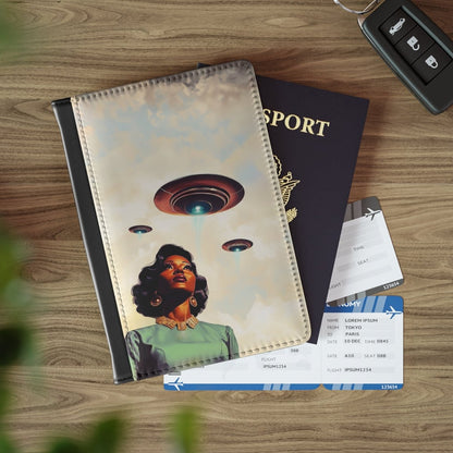 UFO Sighting Passport Cover - Afrocentric Art by The Trini Gee