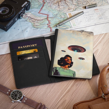 UFO Sighting Passport Cover - Afrocentric Art by The Trini Gee