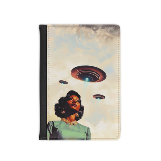 UFO Sighting Passport Cover - Afrocentric Art by The Trini Gee