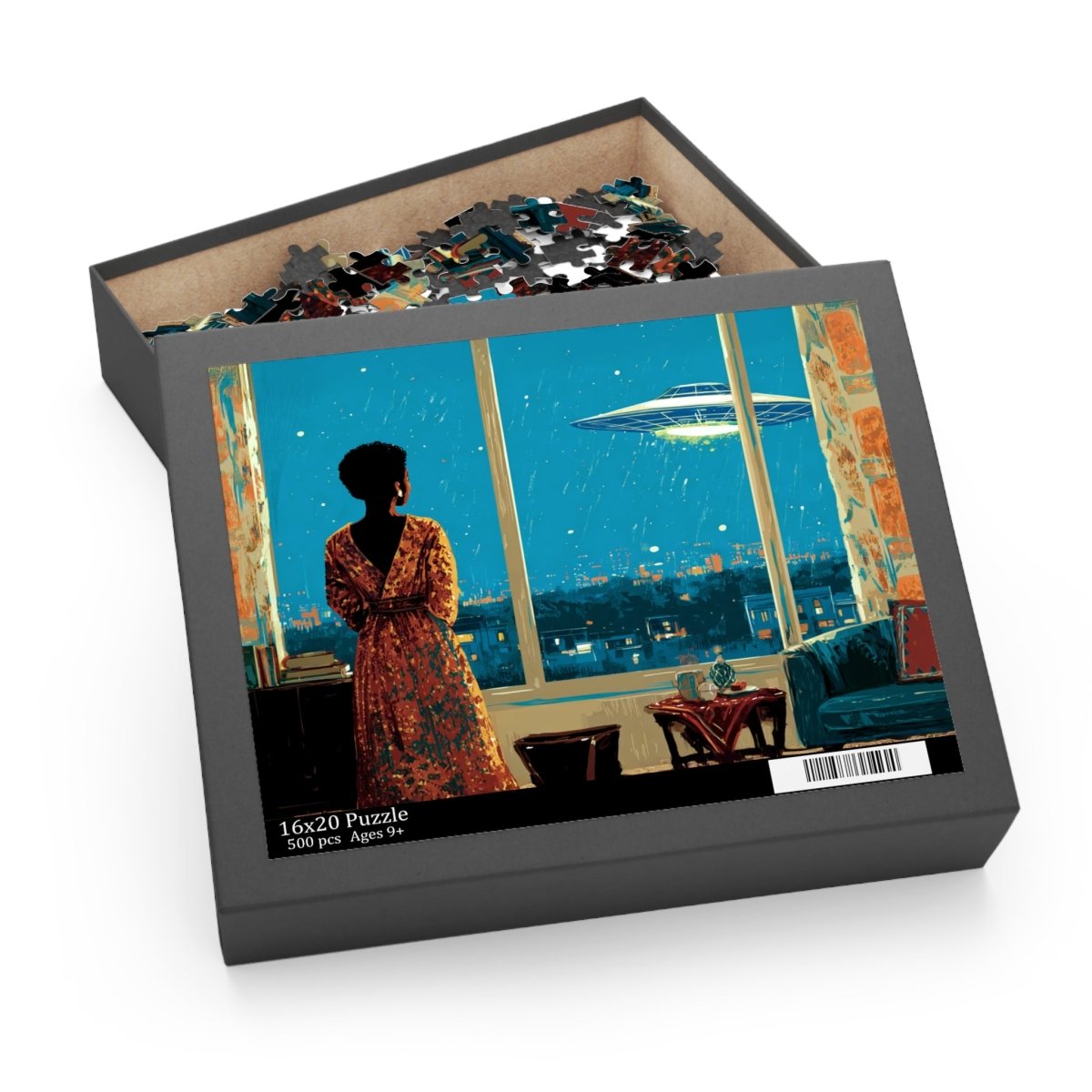 UFO Sighting Puzzle - Afrocentric Art by The Trini Gee