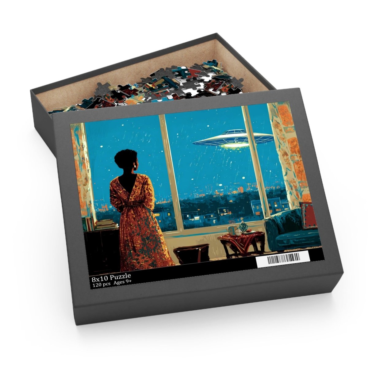 UFO Sighting Puzzle - Afrocentric Art by The Trini Gee