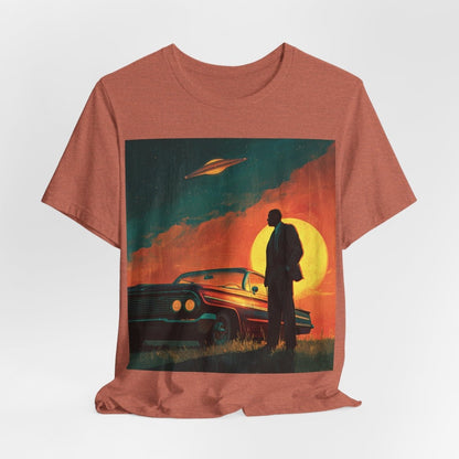 UFO Sunset Silhouette Shirt - Afrocentric Art by The Trini Gee