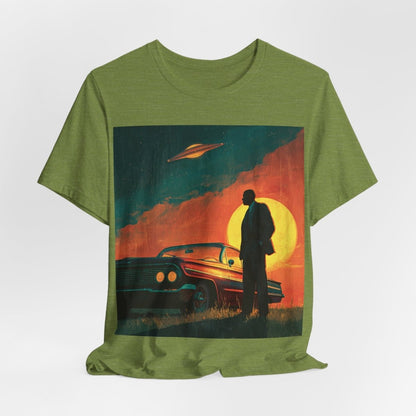 UFO Sunset Silhouette Shirt - Afrocentric Art by The Trini Gee