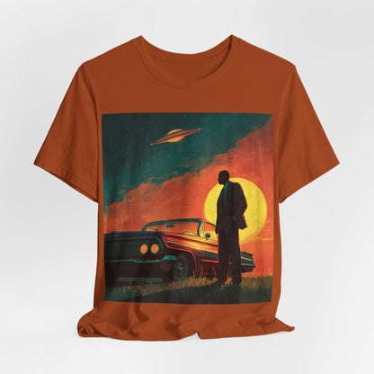 UFO Sunset Silhouette Shirt - Afrocentric Art by The Trini Gee