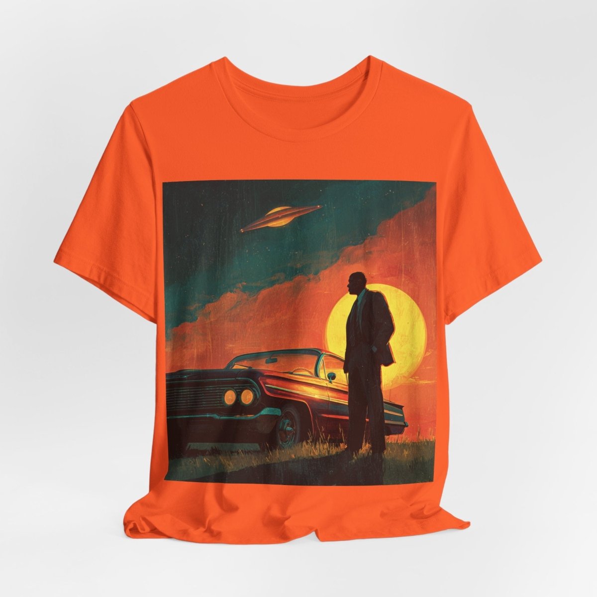 UFO Sunset Silhouette Shirt - Afrocentric Art by The Trini Gee