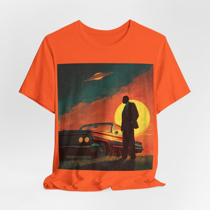 UFO Sunset Silhouette Shirt - Afrocentric Art by The Trini Gee