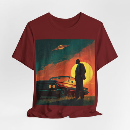 UFO Sunset Silhouette Shirt - Afrocentric Art by The Trini Gee
