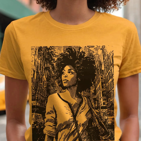 Urban City Girl Shirt - Afrocentric Art by The Trini Gee