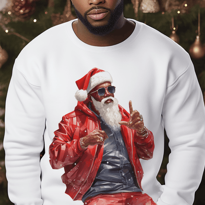 Urban Santa Sweatshirt - Afrocentric Art by The Trini Gee