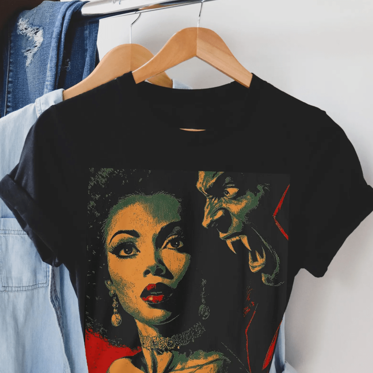 Vampire Horror Shirt - Afrocentric Art by The Trini Gee