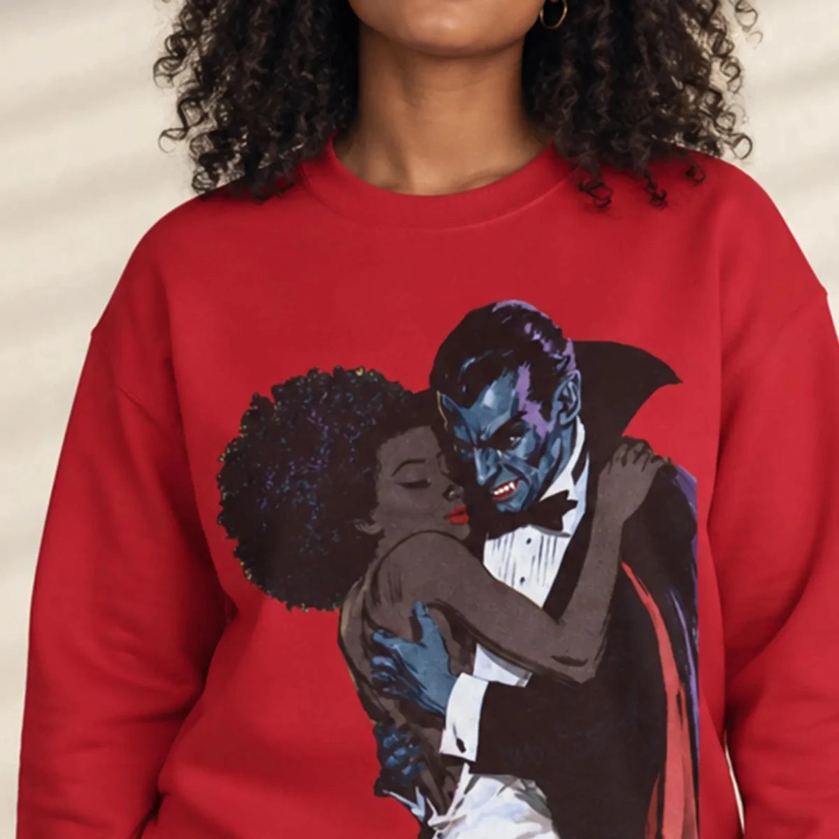 Vampire Romance Sweatshirt - Afrocentric Art by The Trini Gee