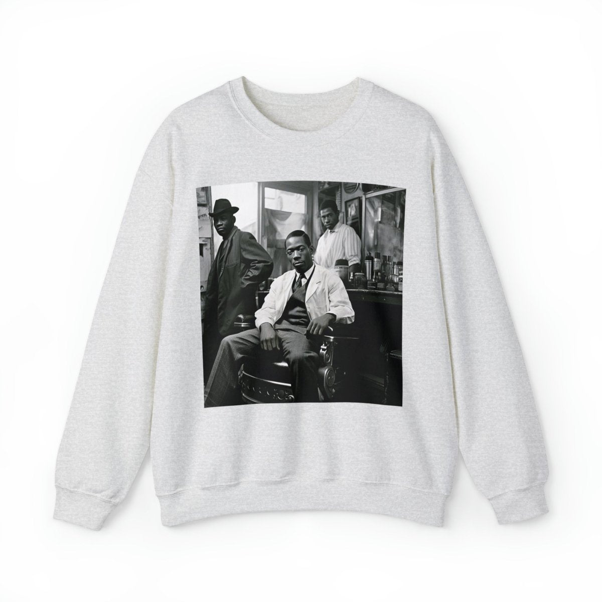 Vintage Barbershop Sweatshirt - Afrocentric Art by The Trini Gee
