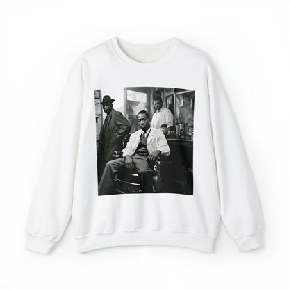 Vintage Barbershop Sweatshirt - Afrocentric Art by The Trini Gee