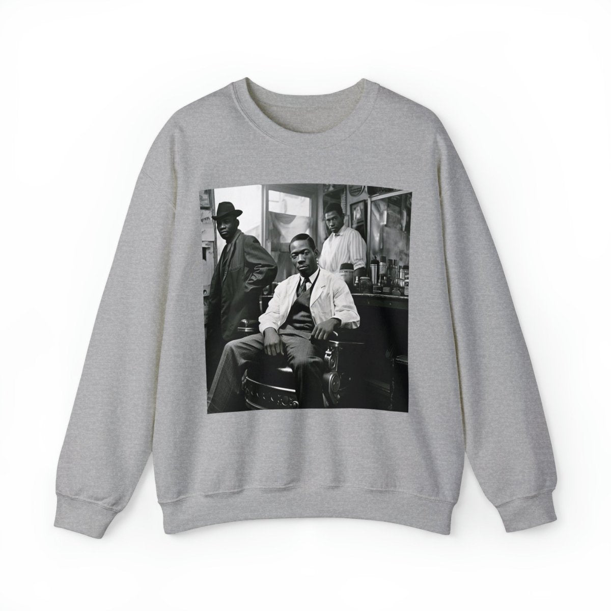 Vintage Barbershop Sweatshirt - Afrocentric Art by The Trini Gee