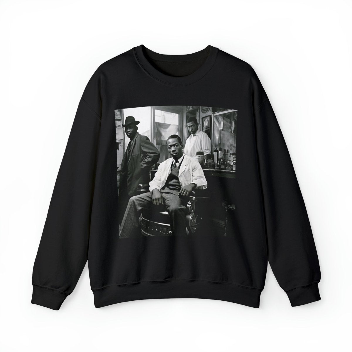 Vintage Barbershop Sweatshirt - Afrocentric Art by The Trini Gee