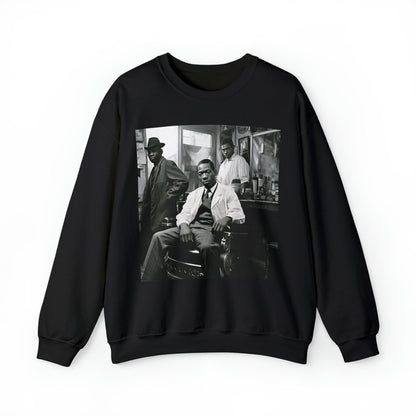 Vintage Barbershop Sweatshirt - Afrocentric Art by The Trini Gee