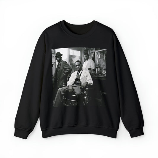 Vintage Barbershop Sweatshirt - Afrocentric Art by The Trini Gee