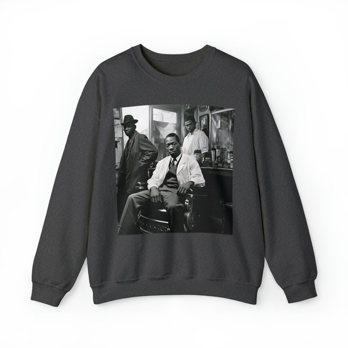 Vintage Barbershop Sweatshirt - Afrocentric Art by The Trini Gee