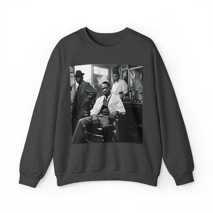 Vintage Barbershop Sweatshirt - Afrocentric Art by The Trini Gee