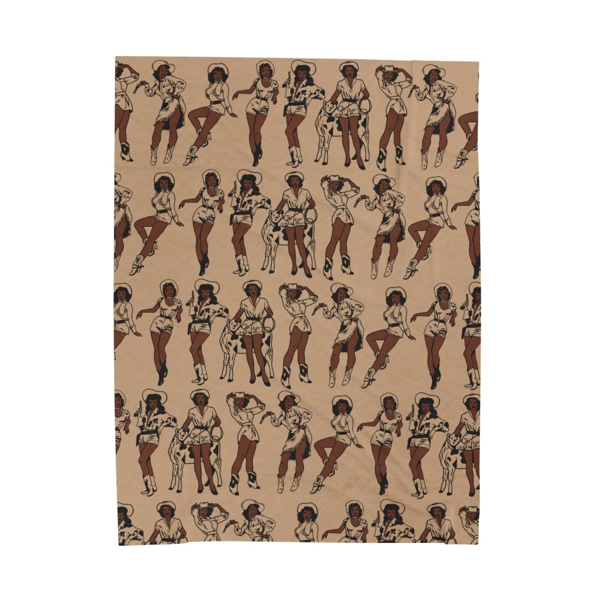 Vintage Cowgirls Blanket - Afrocentric Art by The Trini Gee