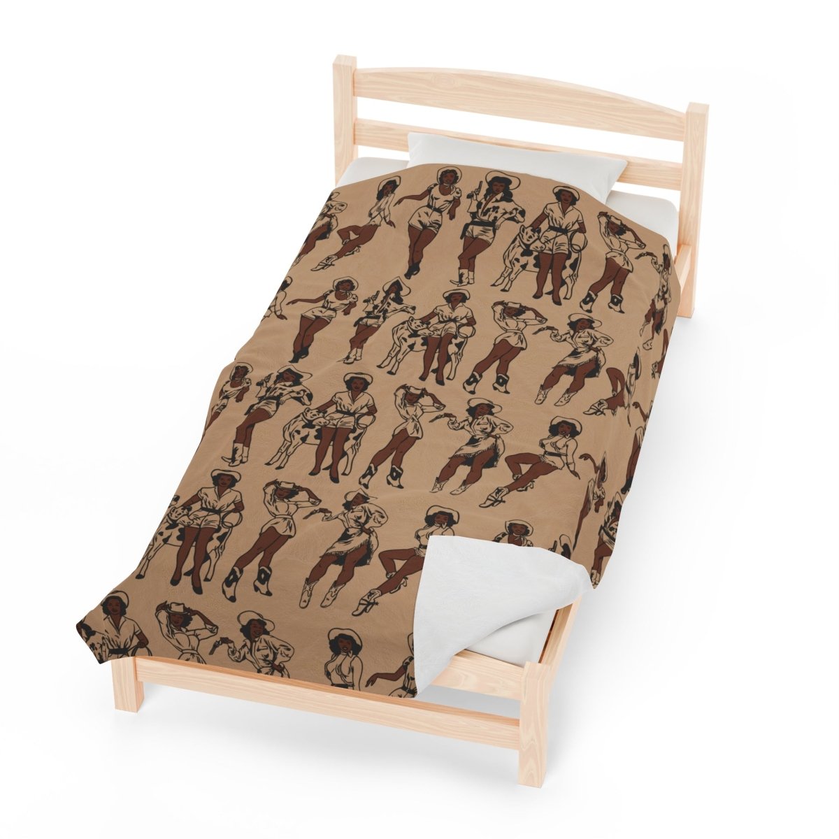 Vintage Cowgirls Blanket - Afrocentric Art by The Trini Gee