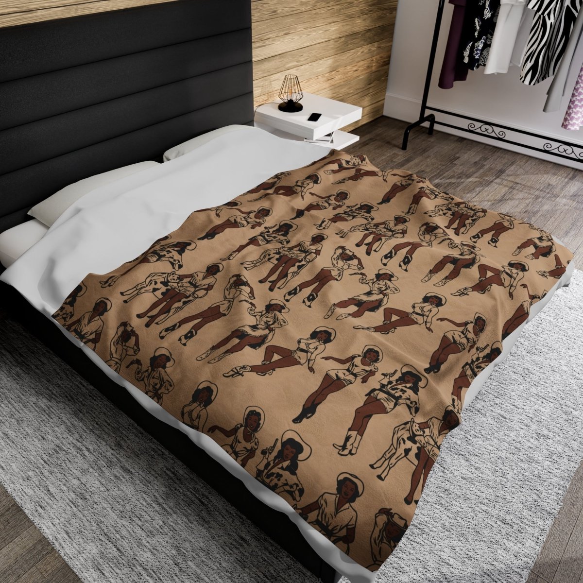 Vintage Cowgirls Blanket - Afrocentric Art by The Trini Gee