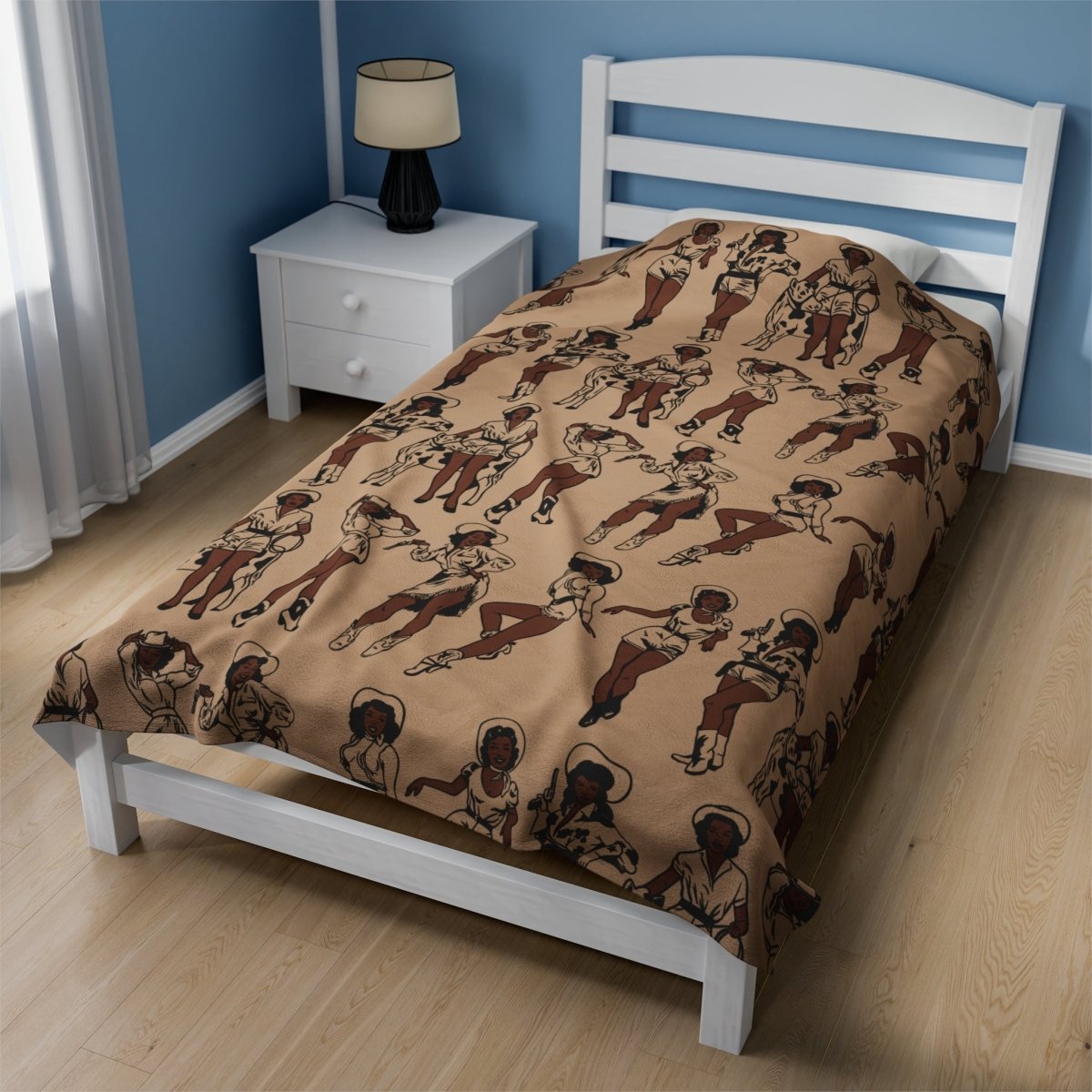 Vintage Cowgirls Blanket - Afrocentric Art by The Trini Gee
