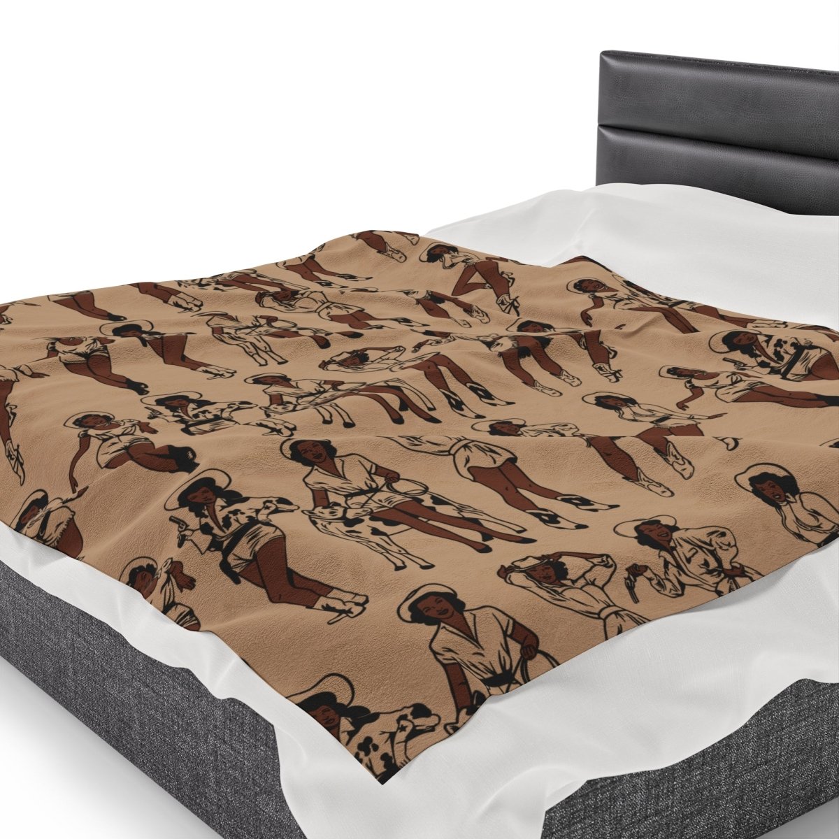 Vintage Cowgirls Blanket - Afrocentric Art by The Trini Gee