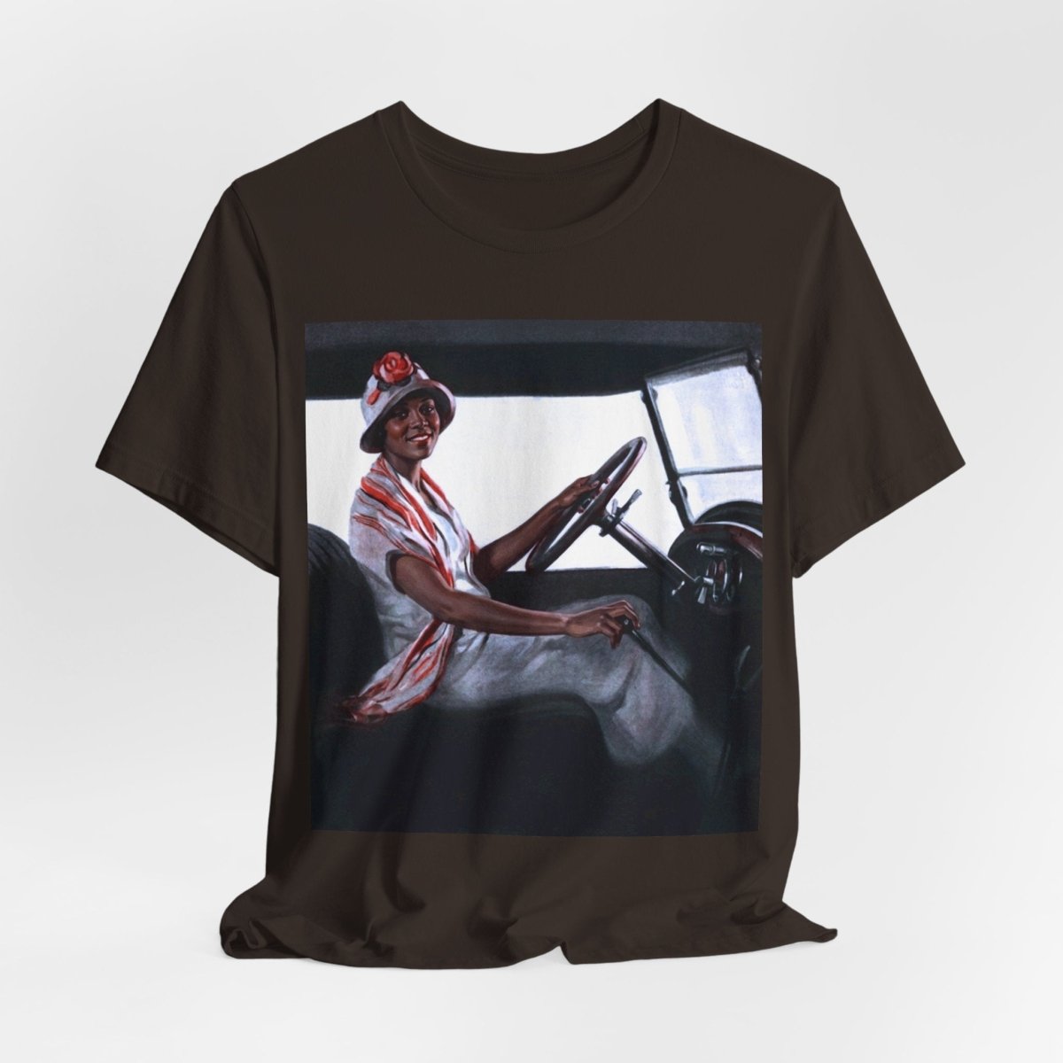 Vintage Driving Lady Shirt - Afrocentric Art by The Trini Gee