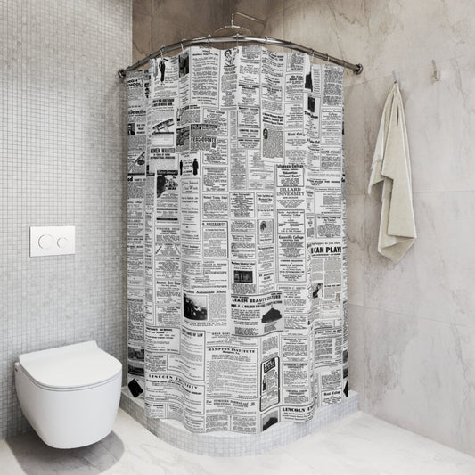 Vintage Education Ads Shower Curtain - The Trini Gee