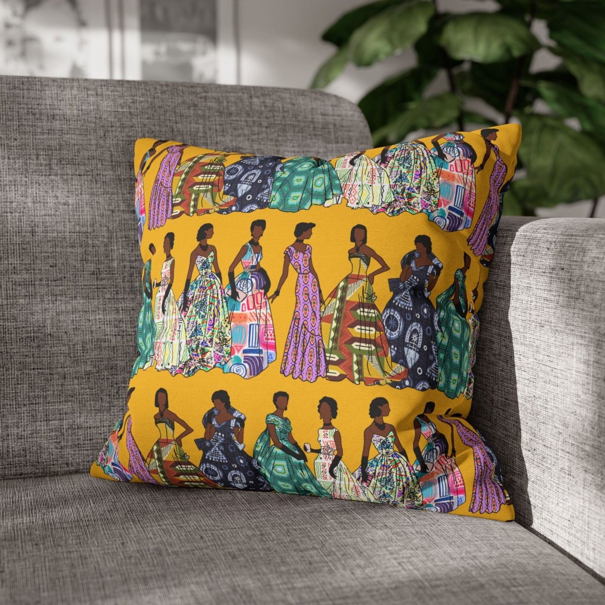 Vintage Fashion Pillow - Afrocentric Art by The Trini Gee