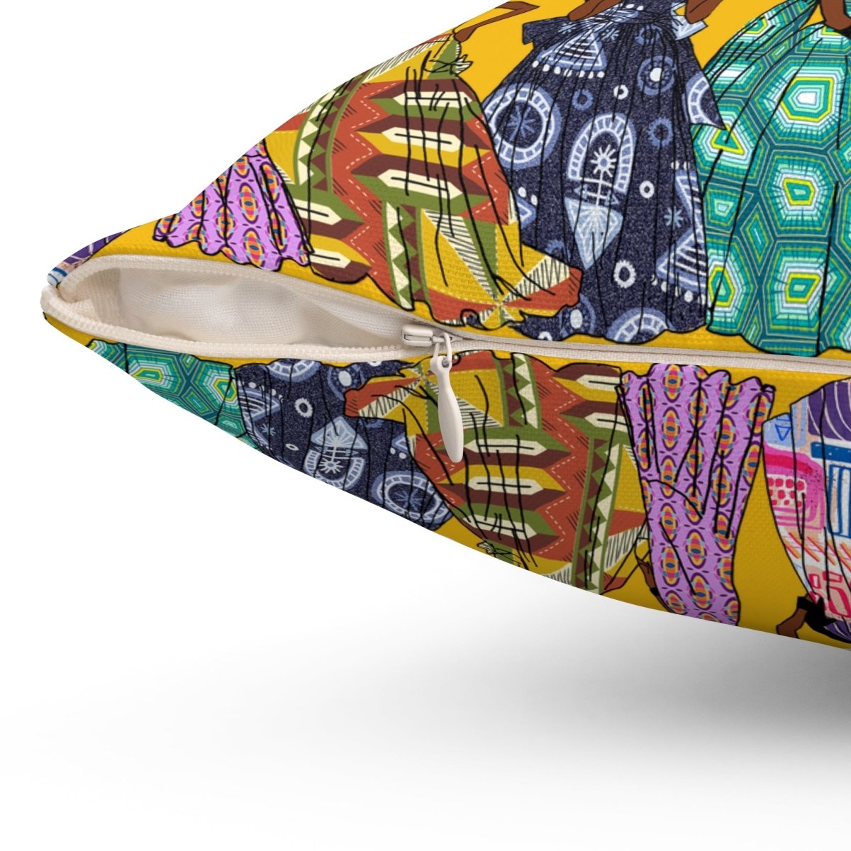 Vintage Fashion Pillow - Afrocentric Art by The Trini Gee