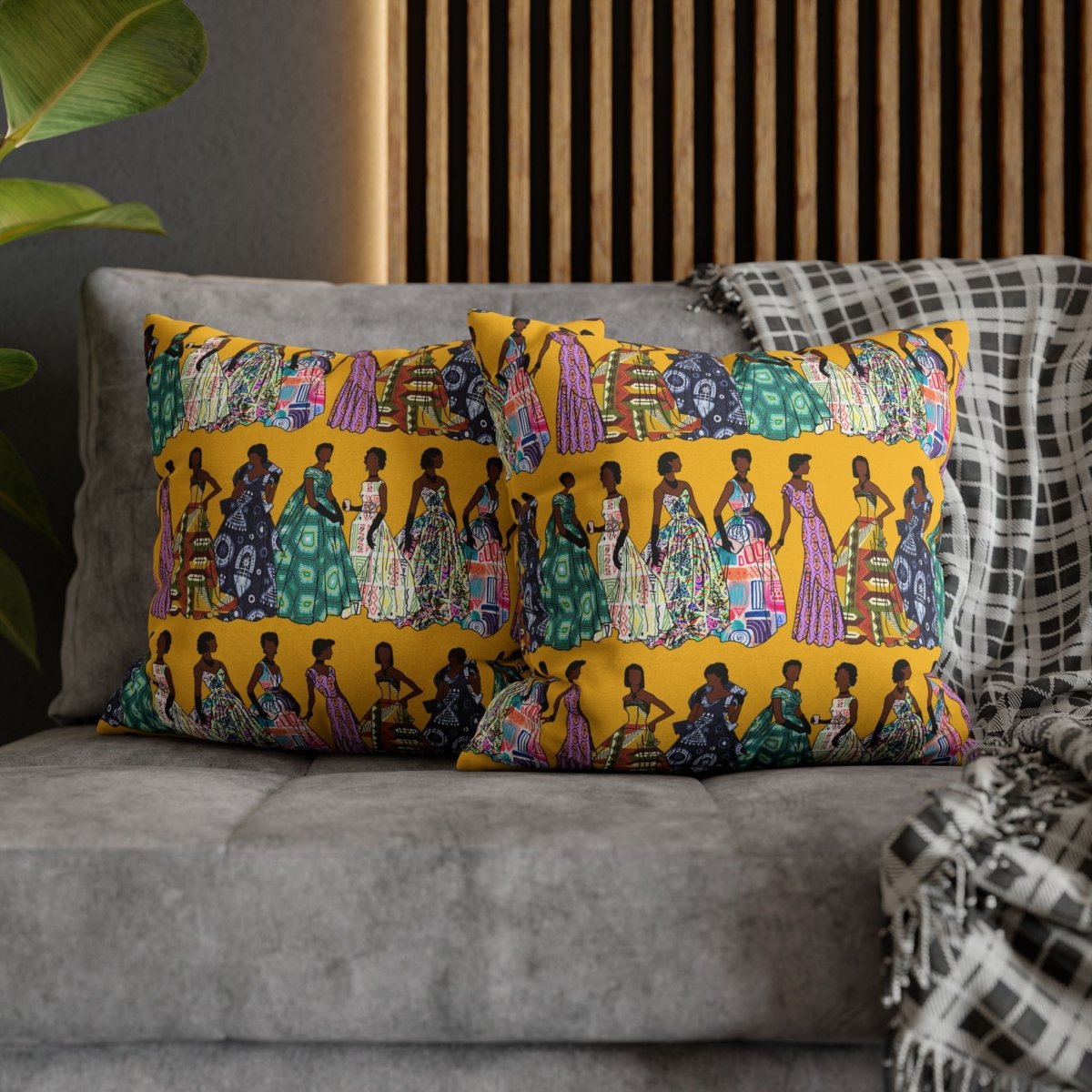 Vintage Fashion Pillow - Afrocentric Art by The Trini Gee