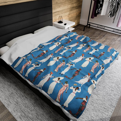 Vintage Fashion Throw Blanket - Afrocentric Art by The Trini Gee