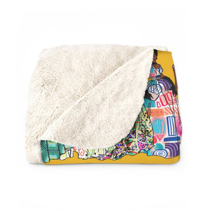Vintage Fashion Throw Blanket - Afrocentric Art by The Trini Gee