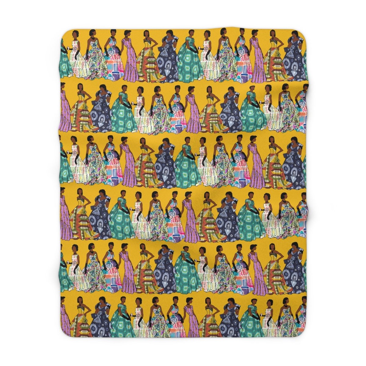Vintage Fashion Throw Blanket - Afrocentric Art by The Trini Gee