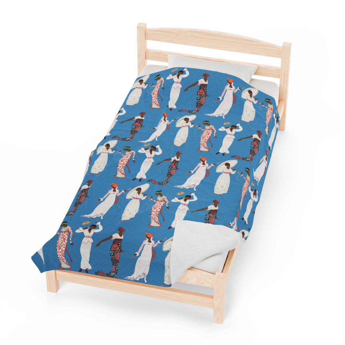 Vintage Fashion Throw Blanket - Afrocentric Art by The Trini Gee