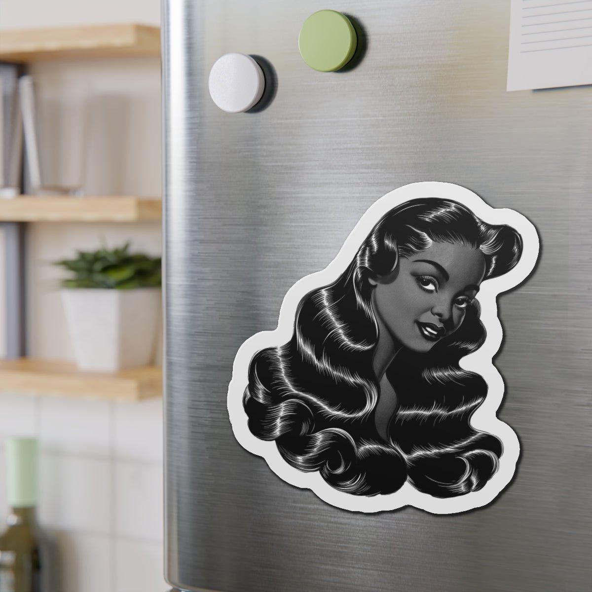 Vintage Hair Ad Magnet - Afrocentric Art by The Trini Gee